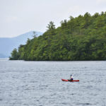 Newfound Lake in Bristol NH with a kayaker